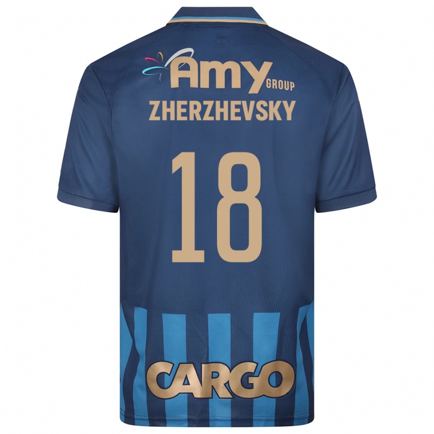 ילדים Roy Zherzhevsky #18 כחול נייבי כחול הרחק ג'רזי 2025/26 חולצה קצרה