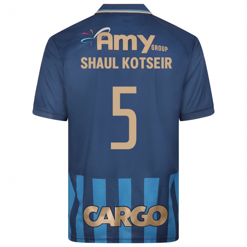 ילדים Yonathan Shaul Kotseir #5 כחול נייבי כחול הרחק ג'רזי 2025/26 חולצה קצרה