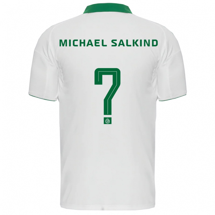 ילדים Liav Michael Salkind #0 לבן ירוק הרחק ג'רזי 2025/26 חולצה קצרה