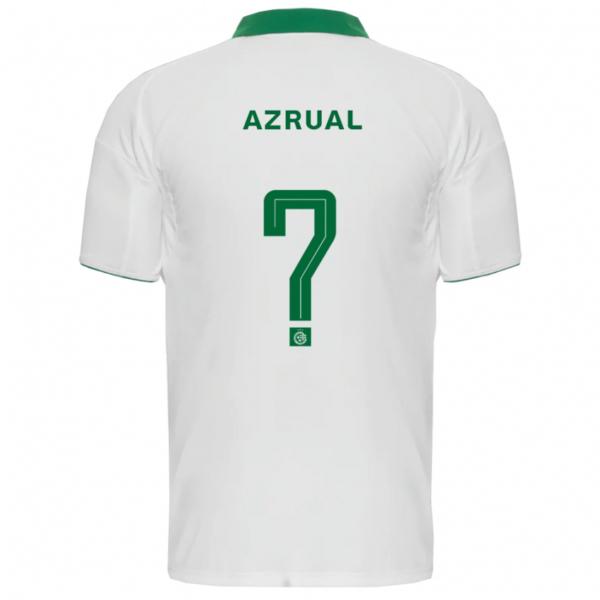 ילדים Adar Azrual #0 לבן ירוק הרחק ג'רזי 2025/26 חולצה קצרה ילדים Adar Azrual #0 לבן ירוק הרחק ג'רזי 2025/26 חולצה קצרה