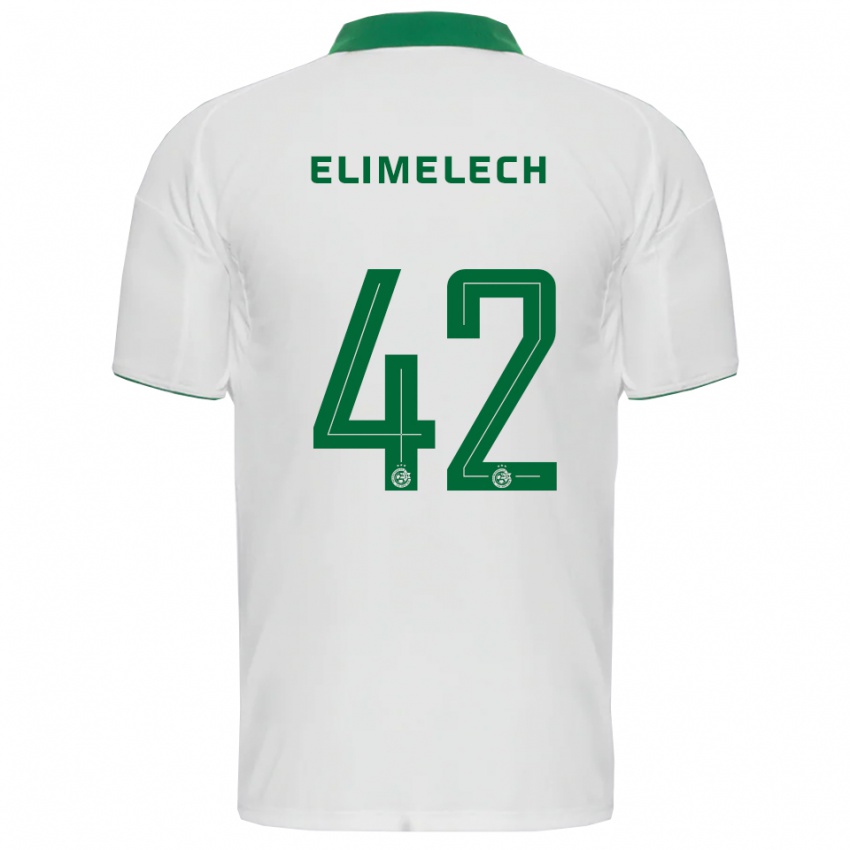 ילדים רועי אלימלך #42 לבן ירוק הרחק ג'רזי 2025/26 חולצה קצרה