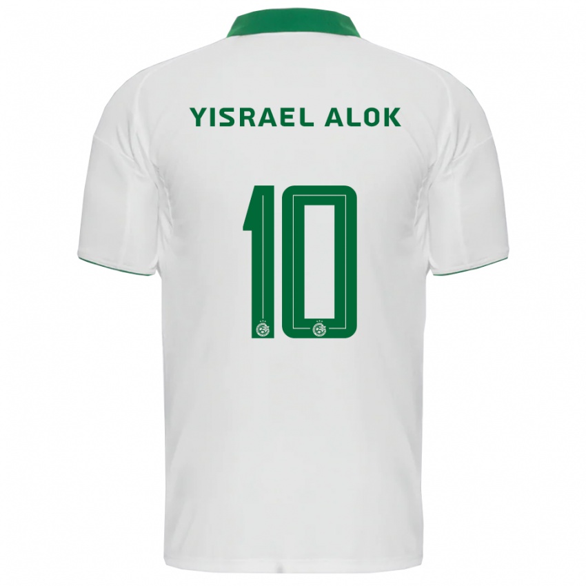 ילדים Noam Yisrael Alok #10 לבן ירוק הרחק ג'רזי 2025/26 חולצה קצרה