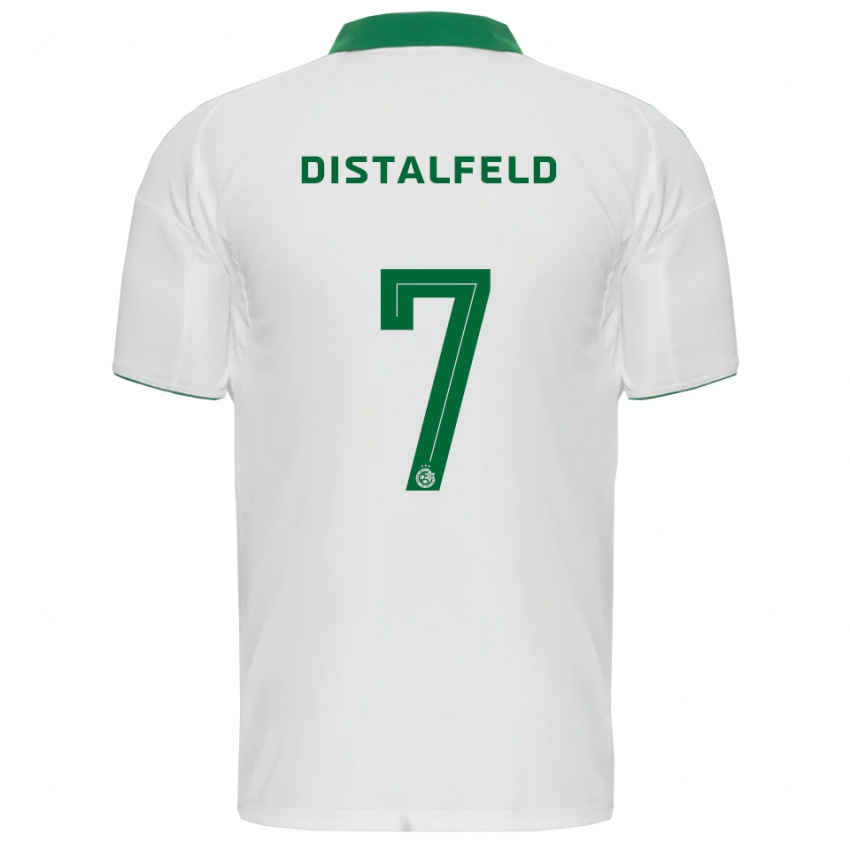 ילדים ינאי דיסטלפלד #7 לבן ירוק הרחק ג'רזי 2025/26 חולצה קצרה