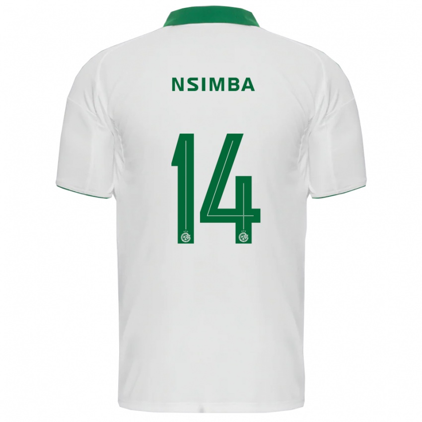 ילדים ויטאל נסימבה #14 לבן ירוק הרחק ג'רזי 2025/26 חולצה קצרה