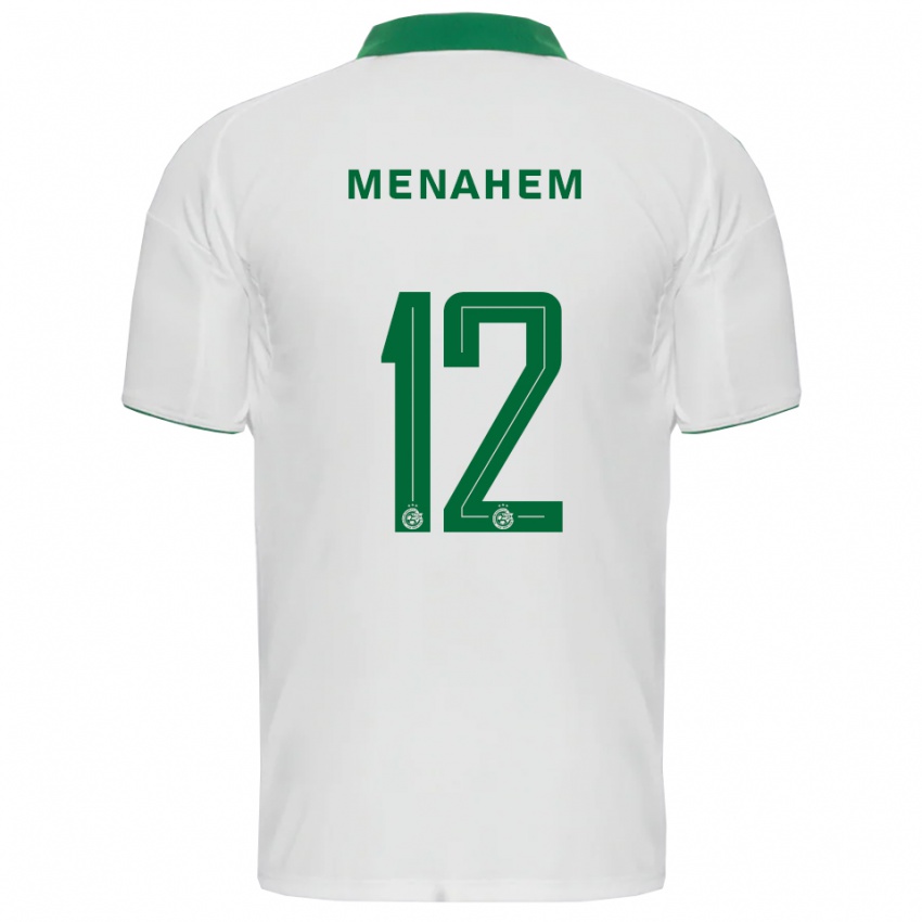 ילדים סאן מנחם #12 לבן ירוק הרחק ג'רזי 2025/26 חולצה קצרה