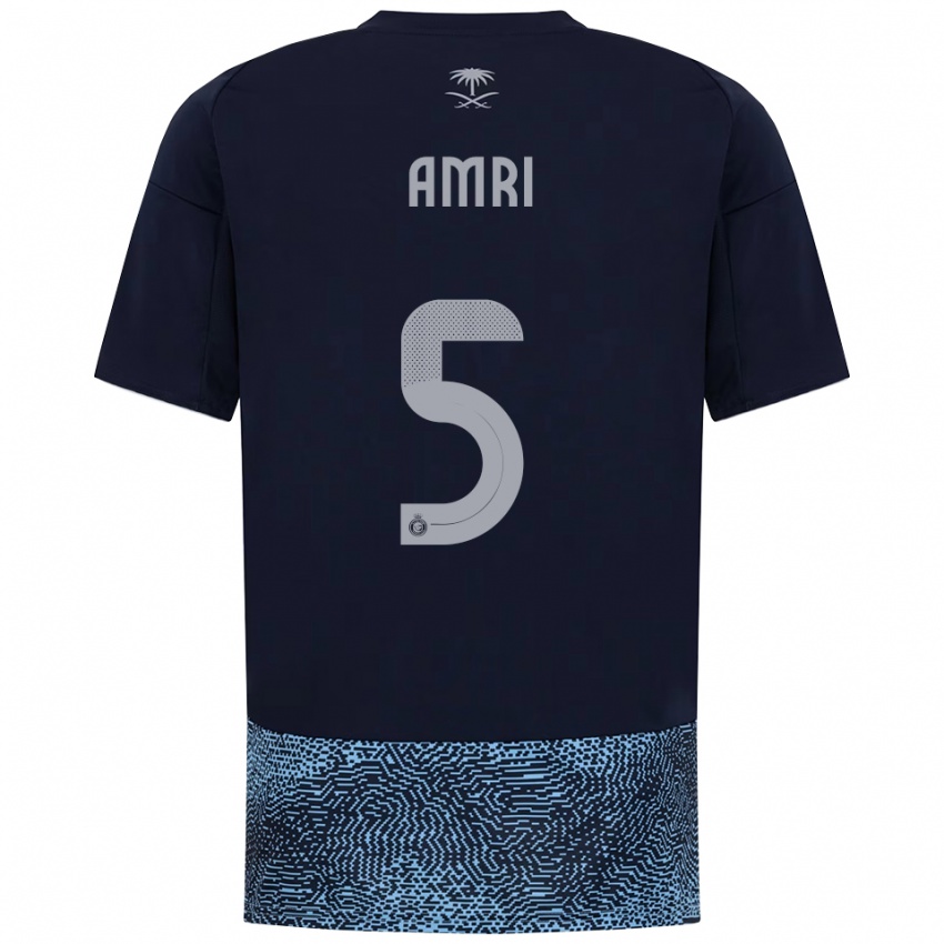 ילדים עבדאללה אלעמרי #5 כחול נייבי תכלת הרחק ג'רזי 2025/26 חולצה קצרה