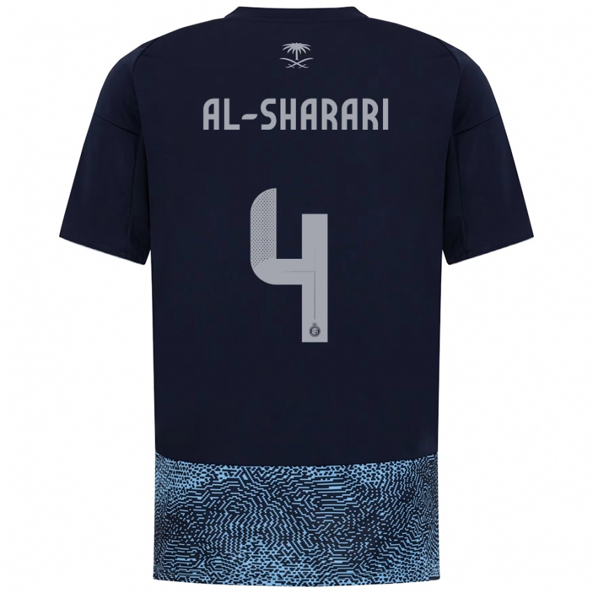 ילדים נאדר אל-שרארי #4 כחול נייבי תכלת הרחק ג'רזי 2025/26 חולצה קצרה