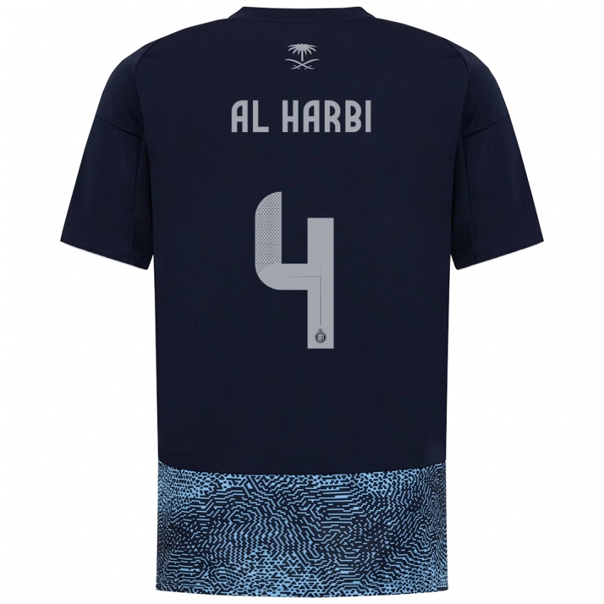 ילדים Fay Al-Harbi #4 כחול נייבי תכלת הרחק ג'רזי 2025/26 חולצה קצרה