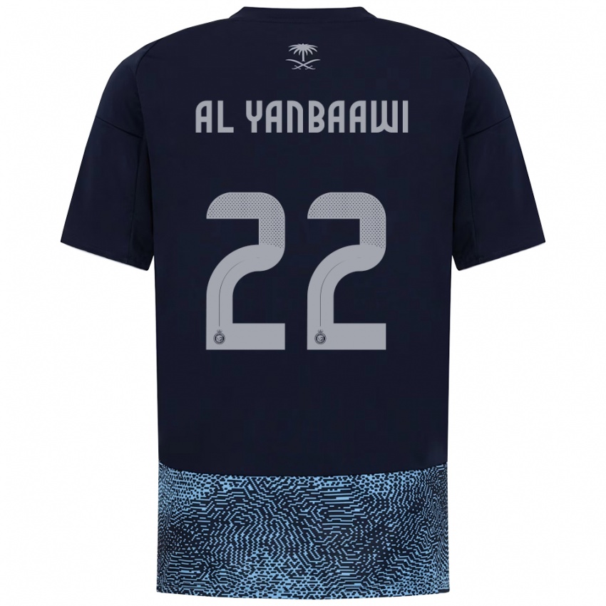 ילדים Tahani Al-Yanbaawi #22 כחול נייבי תכלת הרחק ג'רזי 2025/26 חולצה קצרה