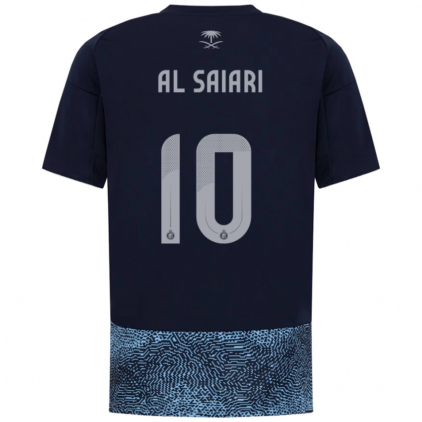 ילדים Mubarkh Al-Saiari #10 כחול נייבי תכלת הרחק ג'רזי 2025/26 חולצה קצרה