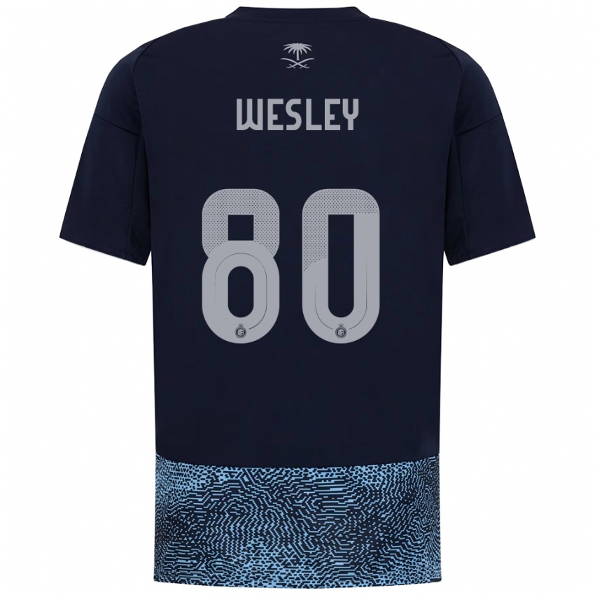 ילדים Wesley #80 כחול נייבי תכלת הרחק ג'רזי 2025/26 חולצה קצרה