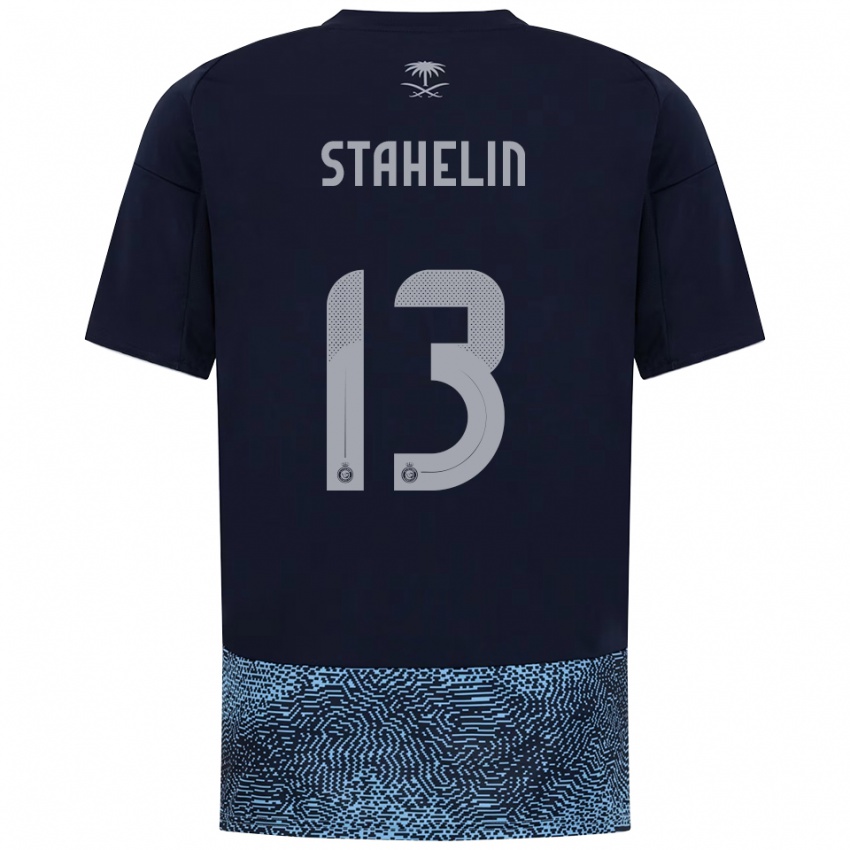 ילדים איזבלה סטאלין #13 כחול נייבי תכלת הרחק ג'רזי 2025/26 חולצה קצרה