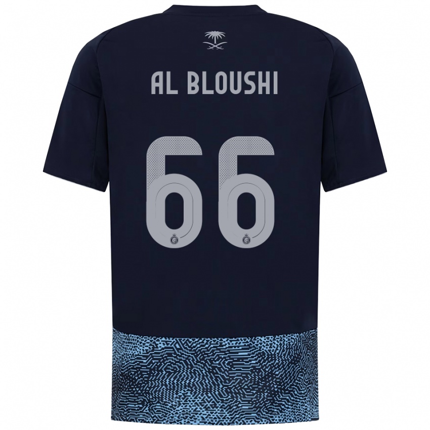 ילדים Reem Al-Bloushi #66 כחול נייבי תכלת הרחק ג'רזי 2025/26 חולצה קצרה