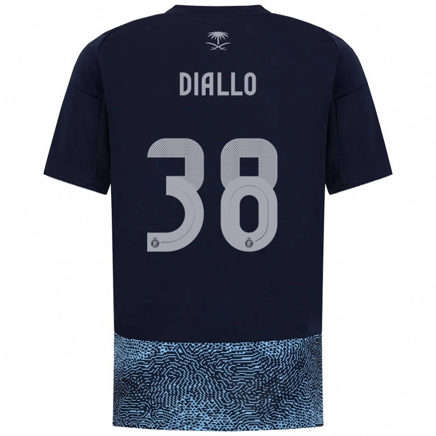 ילדים אמינטה דיאלו #38 כחול נייבי תכלת הרחק ג'רזי 2025/26 חולצה קצרה