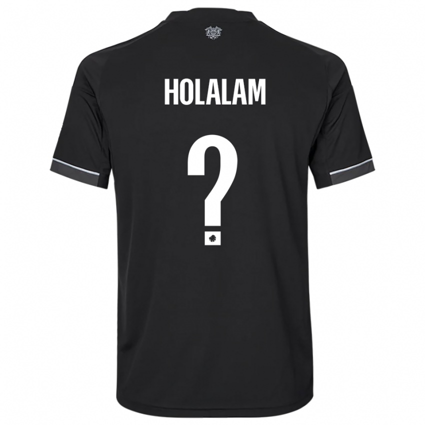 ילדים Ishaq Holalam #0 שחור לבן הרחק ג'רזי 2025/26 חולצה קצרה