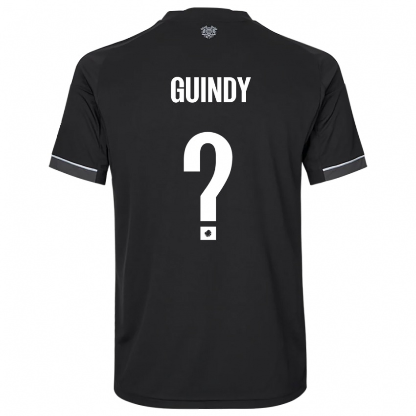 ילדים Eliot Guindy #0 שחור לבן הרחק ג'רזי 2025/26 חולצה קצרה