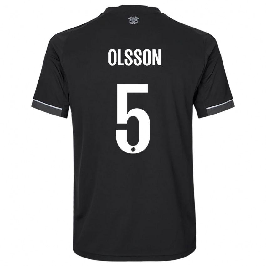 ילדים קורנליוס אולסון #5 שחור לבן הרחק ג'רזי 2025/26 חולצה קצרה