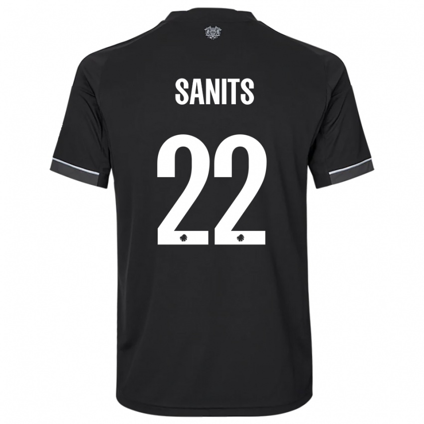 ילדים Dimitri Sanits #22 שחור לבן הרחק ג'רזי 2025/26 חולצה קצרה