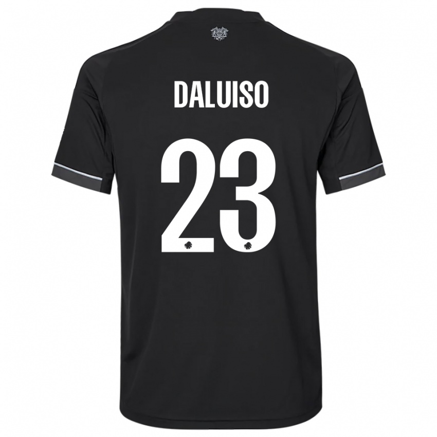 ילדים Christoffer Daluiso #23 שחור לבן הרחק ג'רזי 2025/26 חולצה קצרה