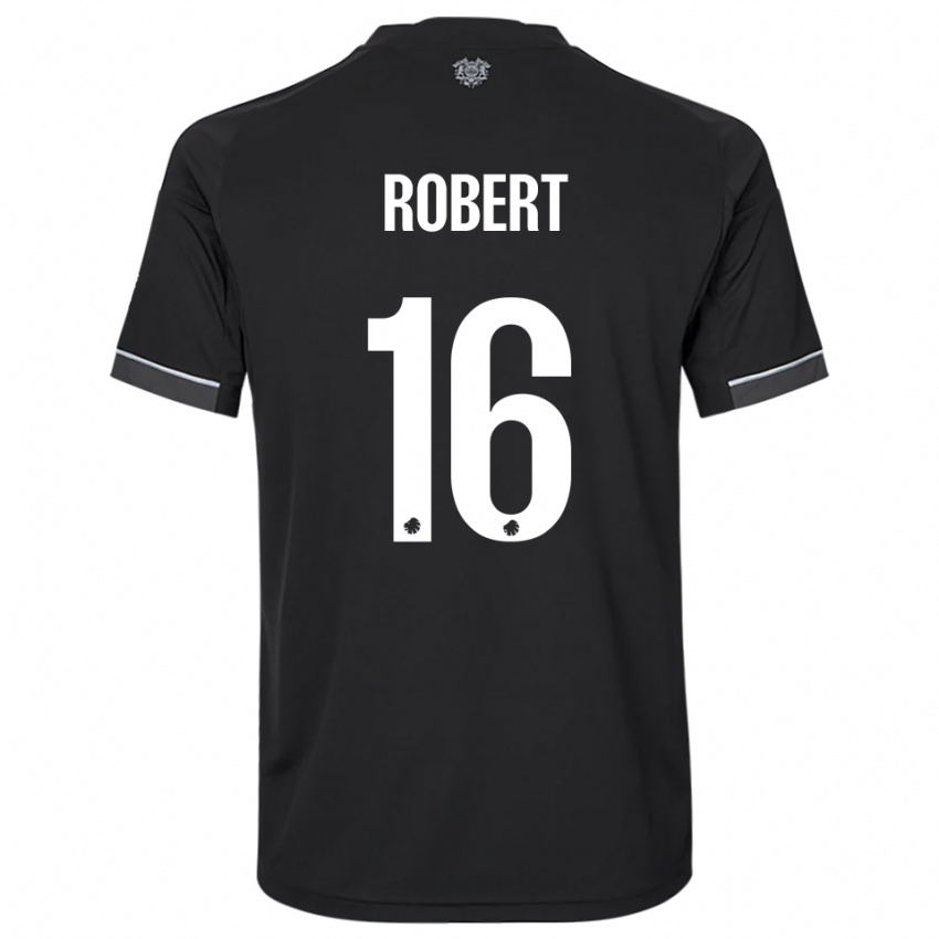 ילדים Robert #16 שחור לבן הרחק ג'רזי 2025/26 חולצה קצרה