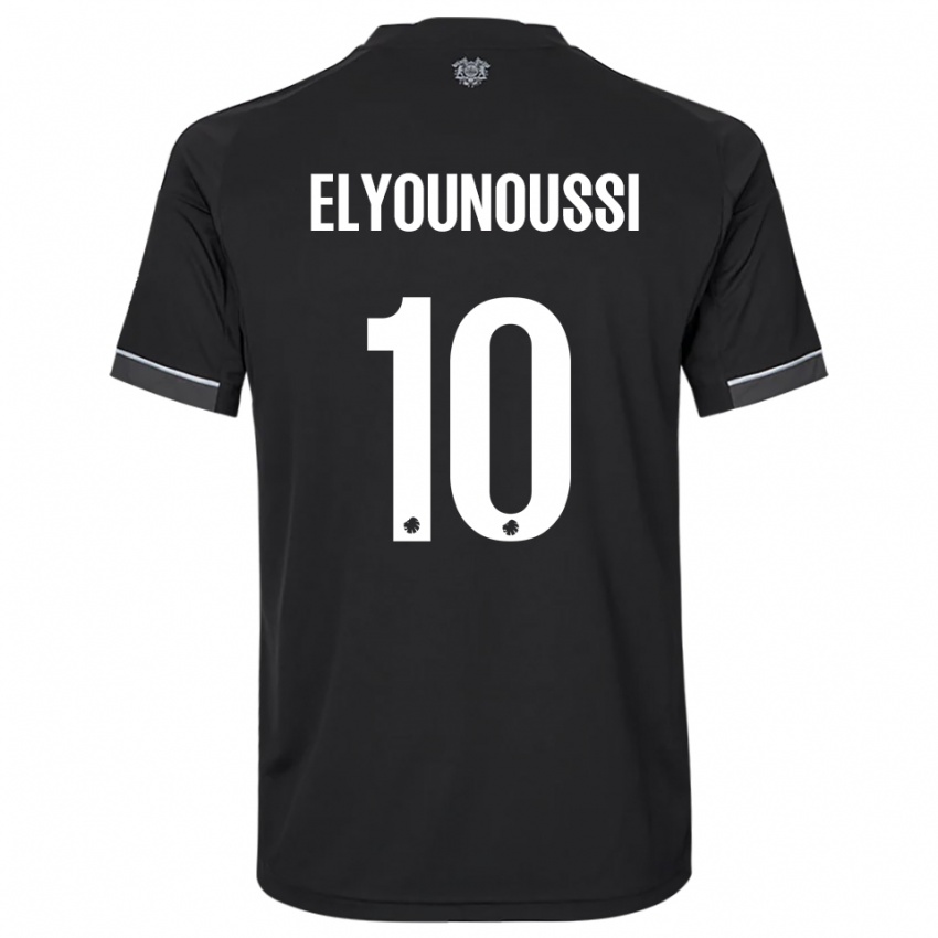 ילדים מוחמד אליונוסי #10 שחור לבן הרחק ג'רזי 2025/26 חולצה קצרה