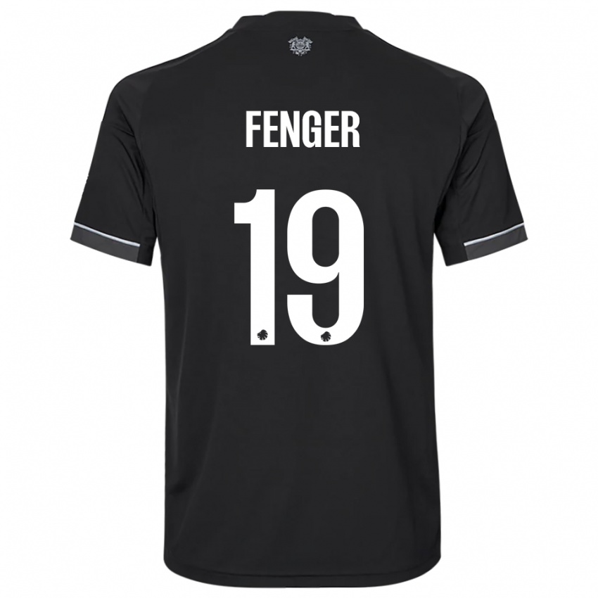 ילדים אוסקר פנגר #19 שחור לבן הרחק ג'רזי 2025/26 חולצה קצרה