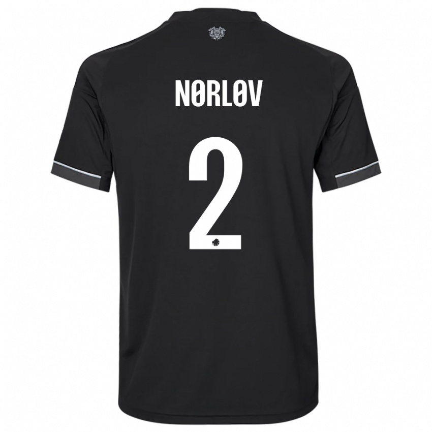 ילדים William Nørløv #2 שחור לבן הרחק ג'רזי 2025/26 חולצה קצרה