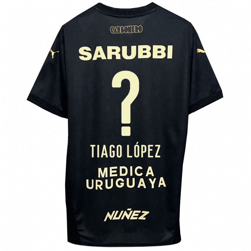 ילדים Tiago López #0 שחור זהב הרחק ג'רזי 2025/26 חולצה קצרה