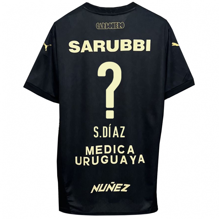 ילדים Santiago Díaz #0 שחור זהב הרחק ג'רזי 2025/26 חולצה קצרה