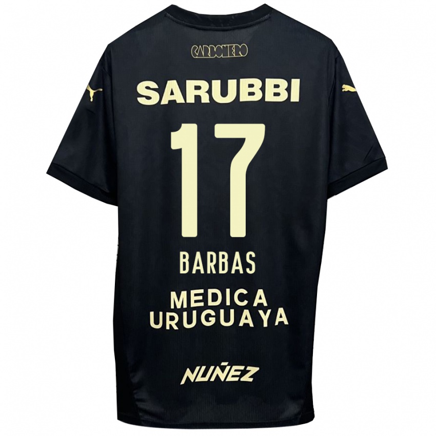 ילדים Germán Barbas #17 שחור זהב הרחק ג'רזי 2025/26 חולצה קצרה