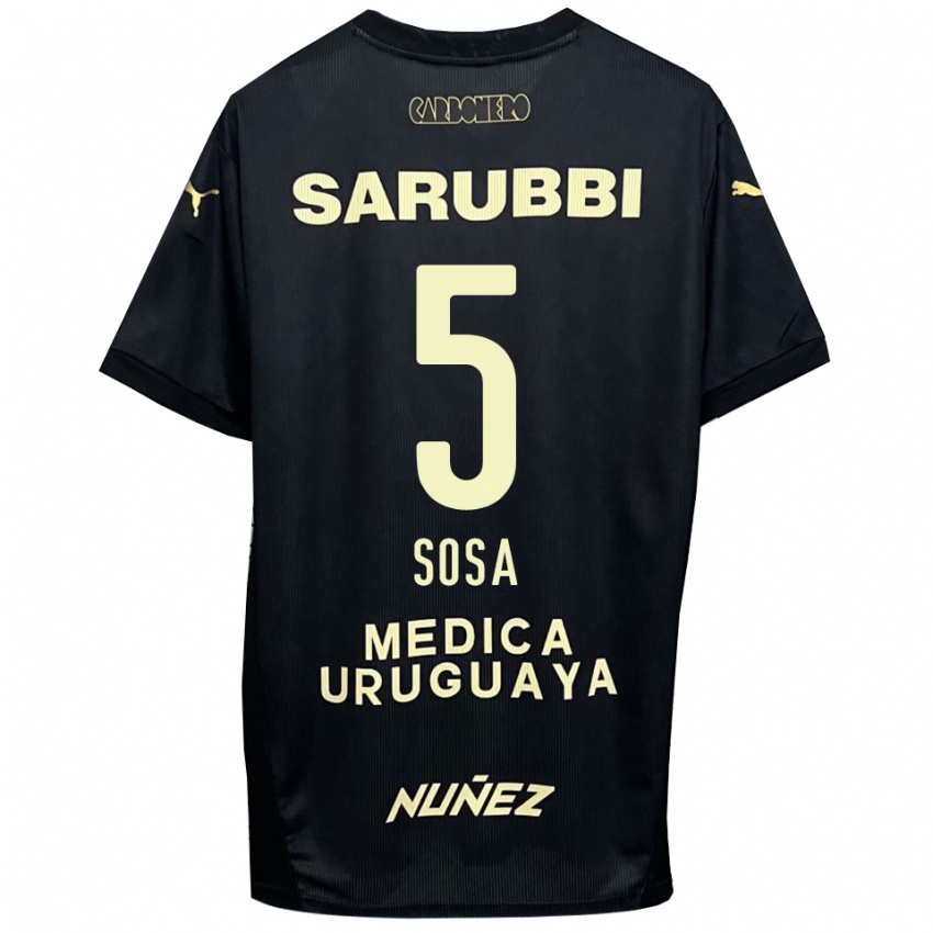 ילדים איגנסיו סוסה #5 שחור זהב הרחק ג'רזי 2025/26 חולצה קצרה