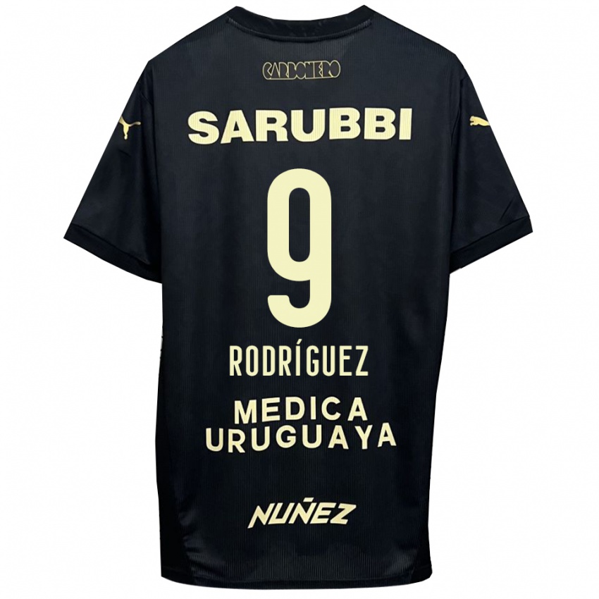 ילדים Agustín Rodríguez #9 שחור זהב הרחק ג'רזי 2025/26 חולצה קצרה