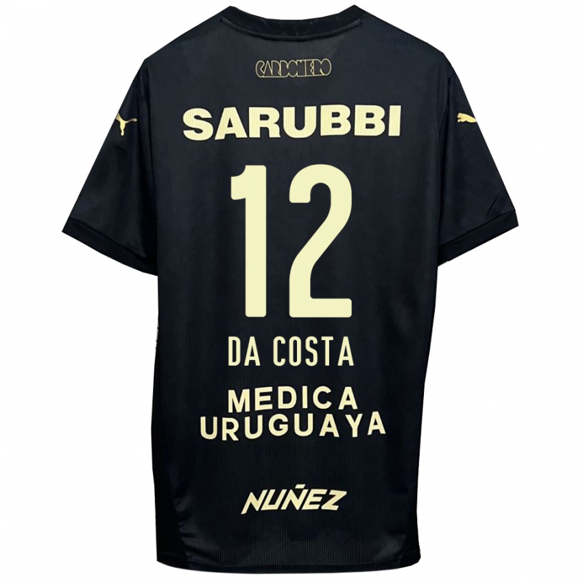 ילדים Paulo Da Costa #12 שחור זהב הרחק ג'רזי 2025/26 חולצה קצרה