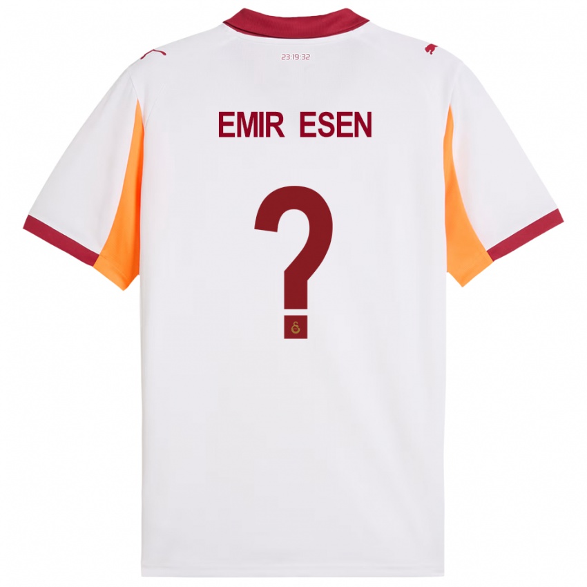 ילדים Ali Emir Esen #0 לבן אדום הרחק ג'רזי 2025/26 חולצה קצרה