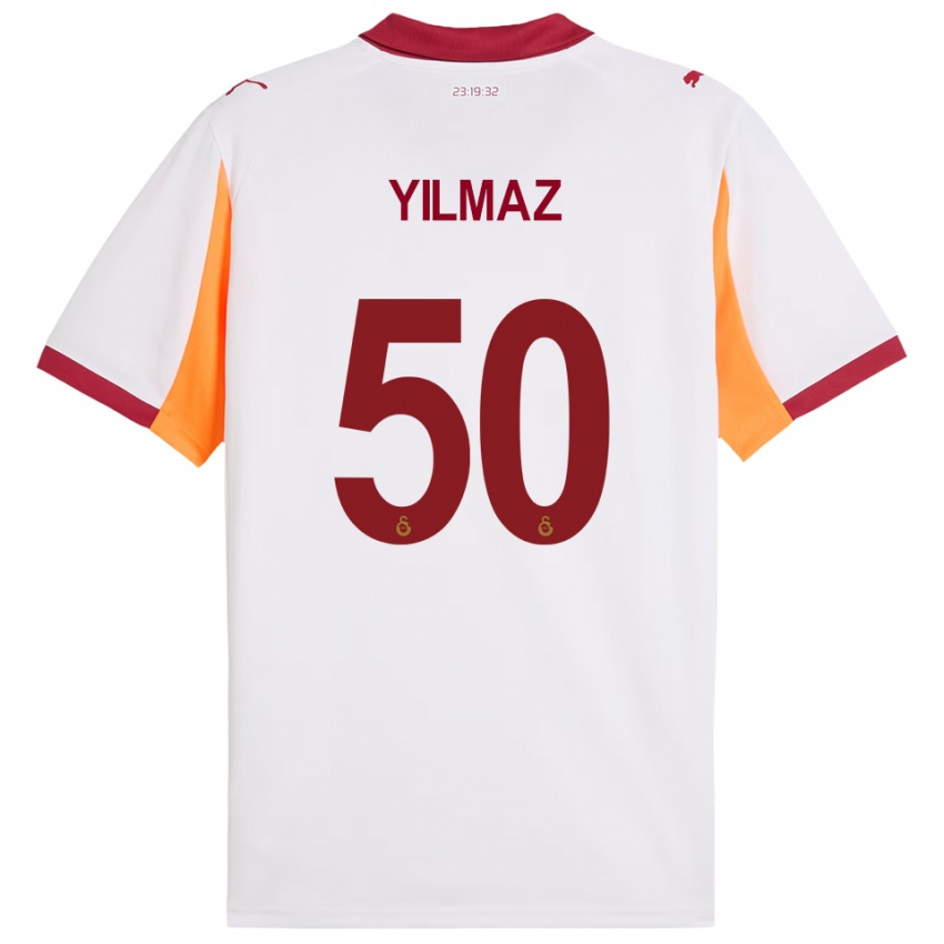 ילדים ז'אנקאט יילמאז #50 לבן אדום הרחק ג'רזי 2025/26 חולצה קצרה
