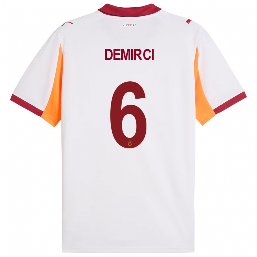 ילדים Ayşe Demirci #6 לבן אדום הרחק ג'רזי 2025/26 חולצה קצרה