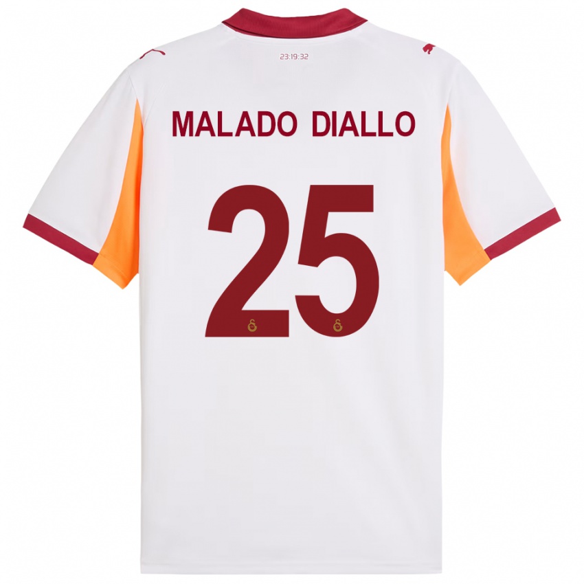 ילדים Hapsatou Malado Diallo #25 לבן אדום הרחק ג'רזי 2025/26 חולצה קצרה