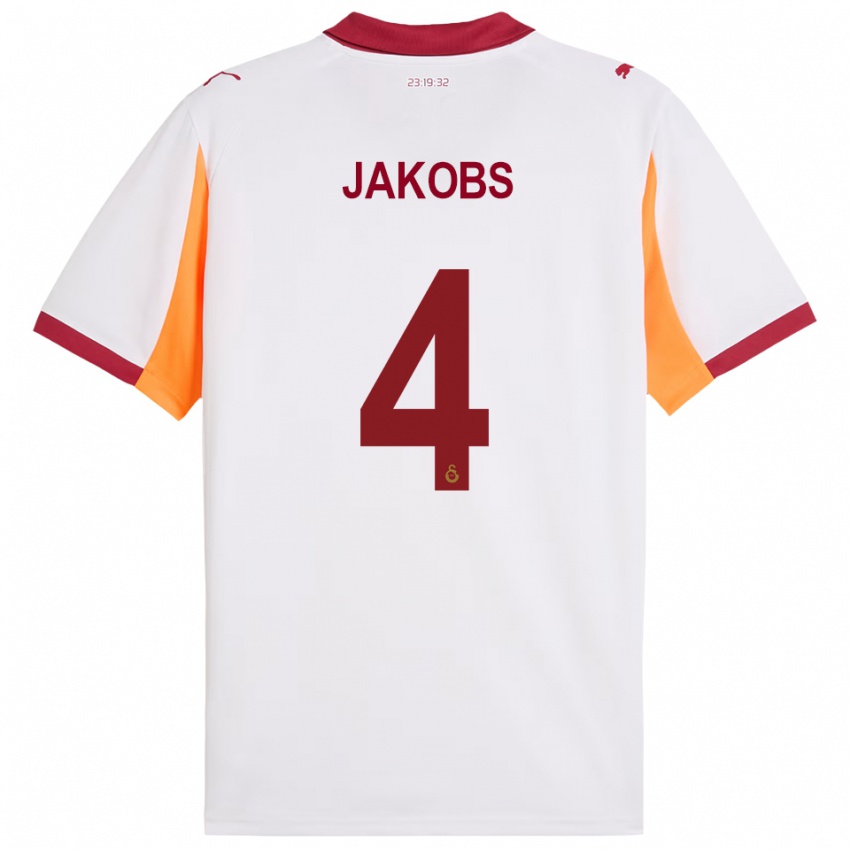 ילדים אסמאעיל יאקובס #4 לבן אדום הרחק ג'רזי 2025/26 חולצה קצרה