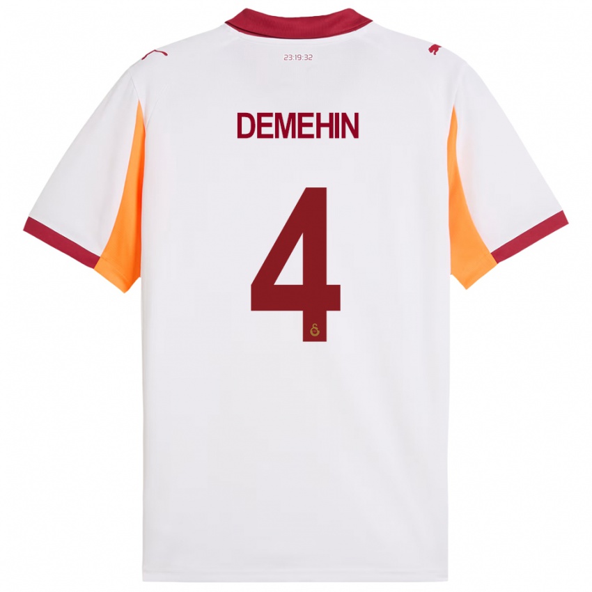 ילדים אולוואטוסין דמהין #4 לבן אדום הרחק ג'רזי 2025/26 חולצה קצרה