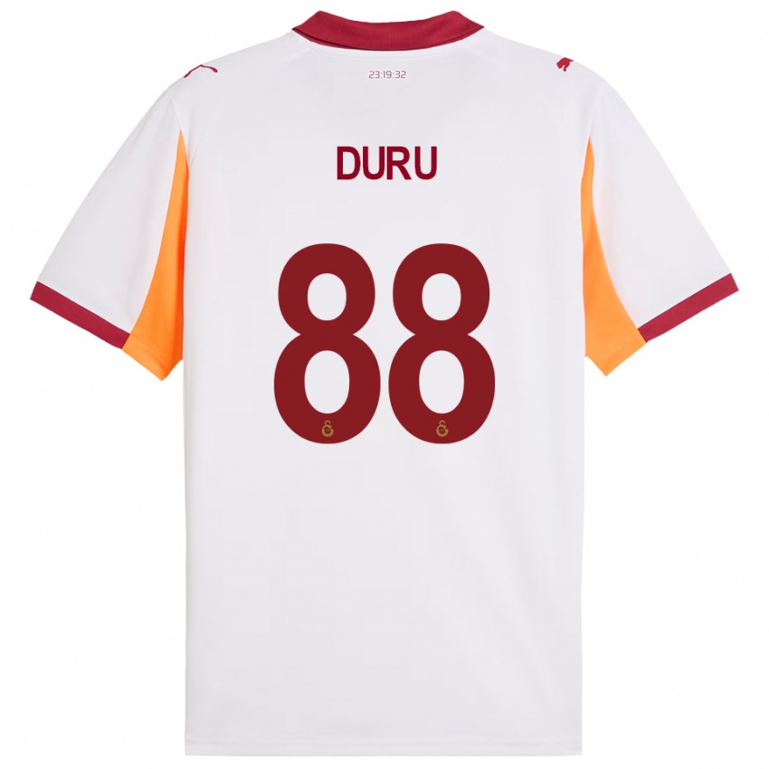 ילדים מוסטפה דורו #88 לבן אדום הרחק ג'רזי 2025/26 חולצה קצרה