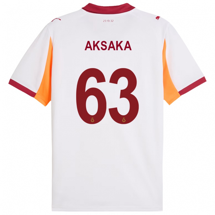 ילדים Baran Aksaka #63 לבן אדום הרחק ג'רזי 2025/26 חולצה קצרה