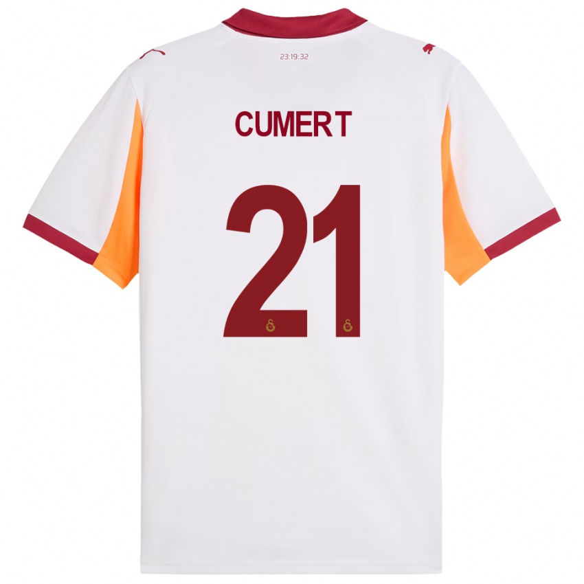 ילדים Ecem Cumert #21 לבן אדום הרחק ג'רזי 2025/26 חולצה קצרה