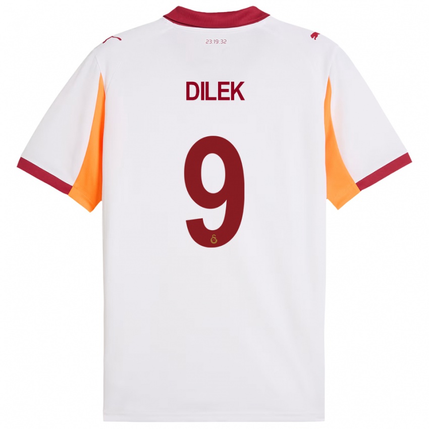 ילדים יאלין דילק #9 לבן אדום הרחק ג'רזי 2025/26 חולצה קצרה