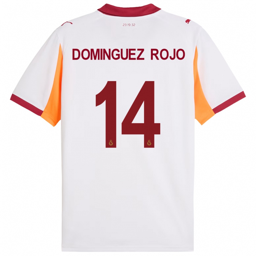 ילדים לאורה דומינגז #14 לבן אדום הרחק ג'רזי 2025/26 חולצה קצרה