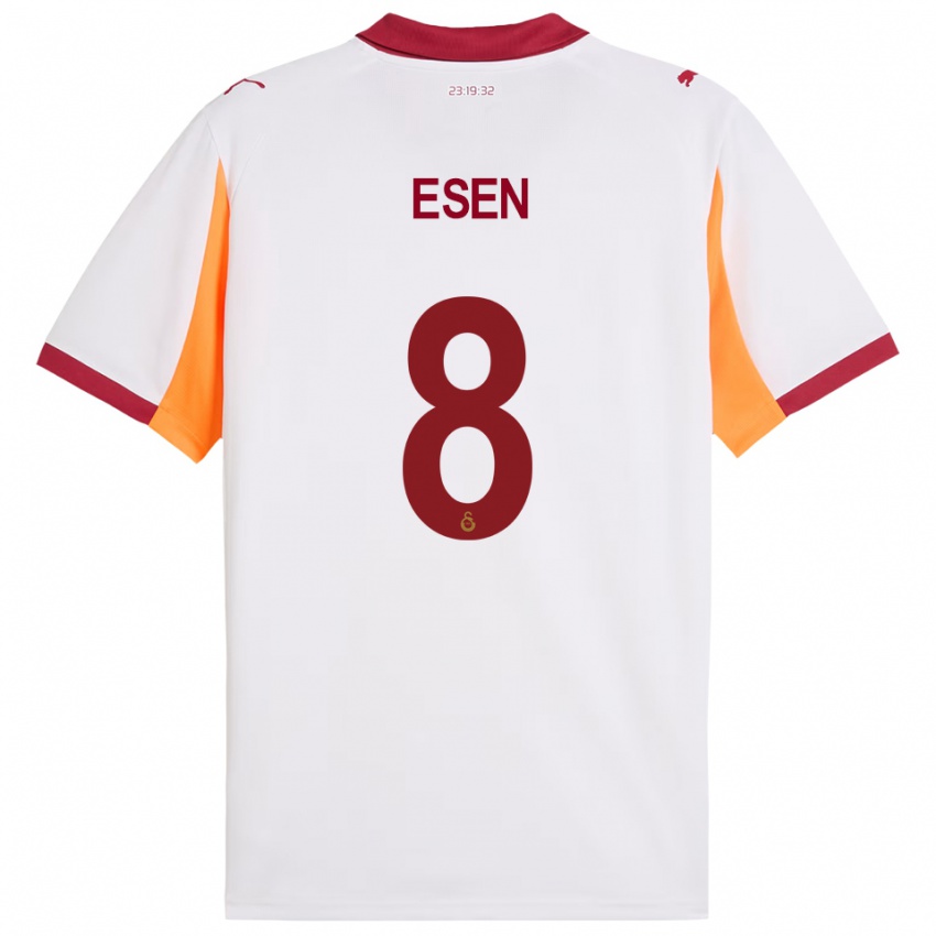 ילדים Emine Ecem Esen #8 לבן אדום הרחק ג'רזי 2025/26 חולצה קצרה