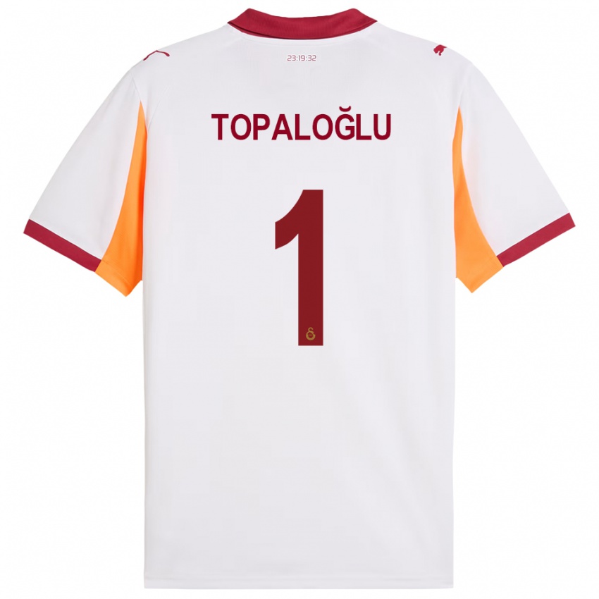 ילדים Eren Topaloğlu #1 לבן אדום הרחק ג'רזי 2025/26 חולצה קצרה