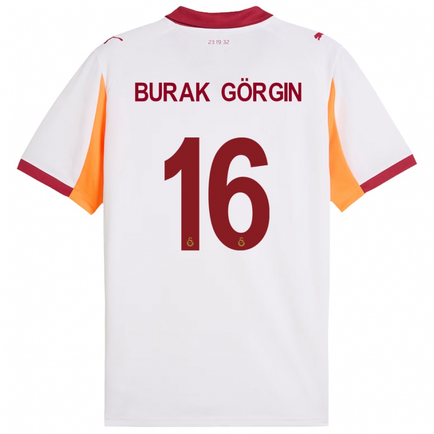 ילדים Muhammet Burak Görgin #16 לבן אדום הרחק ג'רזי 2025/26 חולצה קצרה