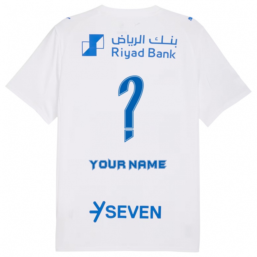 ילדים השם שלך #0 לבן כחול הרחק ג'רזי 2025/26 חולצה קצרה