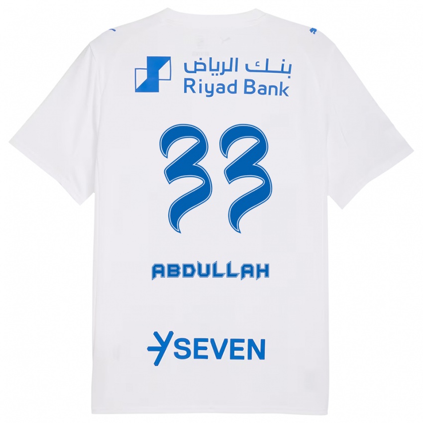 ילדים עבדולה בין באנדר בין עבדולה אל זייד #33 לבן כחול הרחק ג'רזי 2025/26 חולצה קצרה