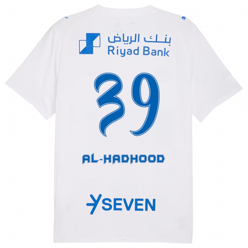 ילדים Abdulaziz Al-Hadhood #39 לבן כחול הרחק ג'רזי 2025/26 חולצה קצרה